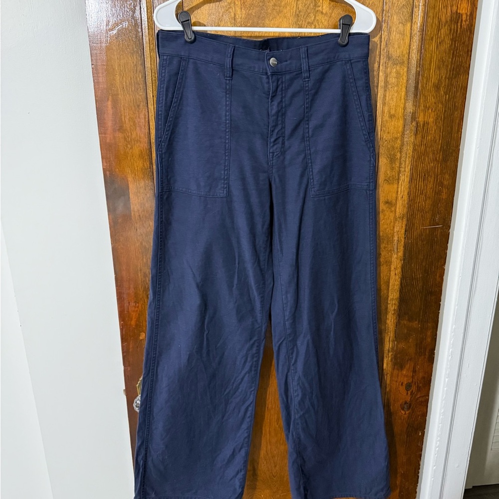 J. Crew Navy Wide Leg Chino Pants-Size 27Tall